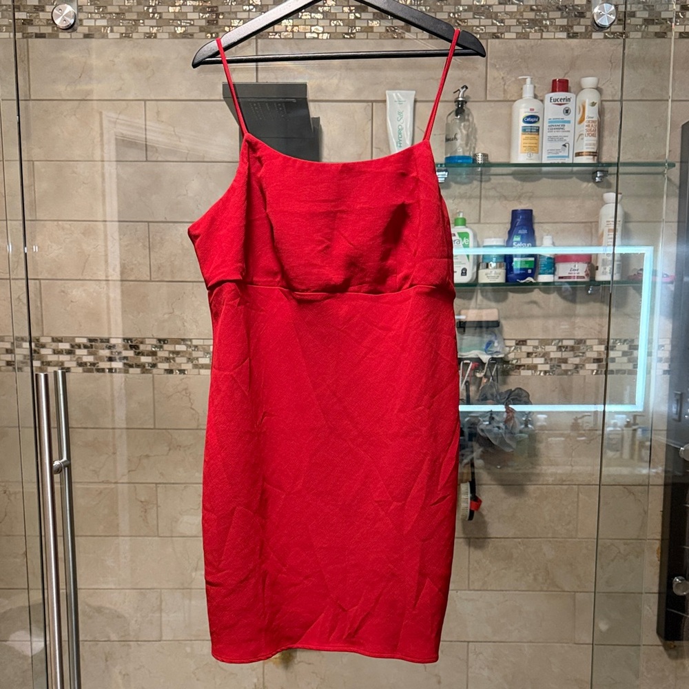 A NEW DAY Red Spaghetti Strap Slip Dress